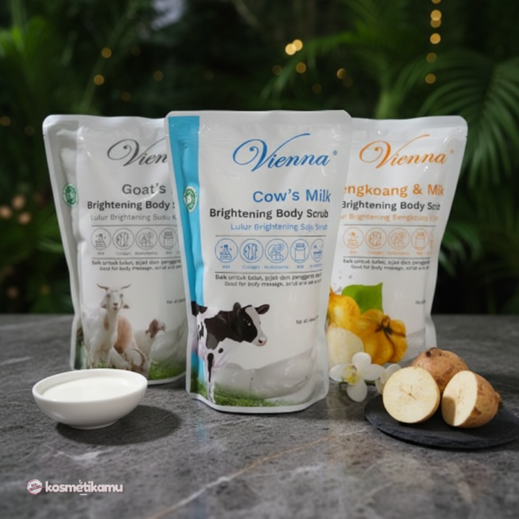 Vienna Brightening Body Scrub Kemasan Refill 1kg