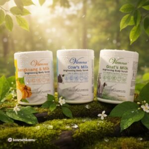 Vienna Brightening Body Scrub Lulur Pot 1kg Goat Milk Bengkoang Cow's Milk