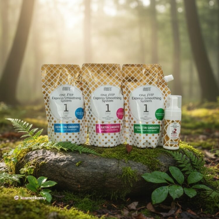 Inaura Paket One Step Express Keratin Smoothing System Step 1 Ukuran 750ml + Step 2 Foaming 100ml