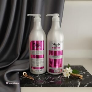 Inaura Wash & Blow Hair Fiber Focus Shampoo & Conditioner Kemasan Botol 1kg