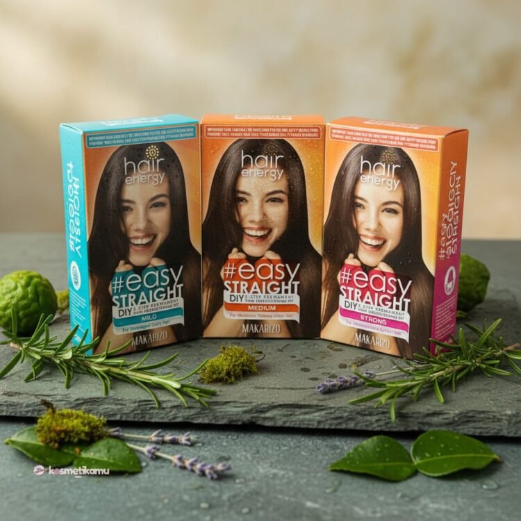 Makarizo Hair Energy Easy Straight DIY Paket Step 1 dan Step 2 Permanent Straightening - Pelurus Rambut Ukuran 120ml