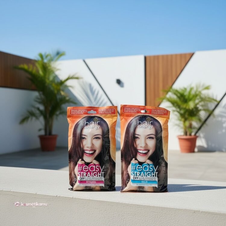 Makarizo Hair Energy Easy Straight DIY Paket Step 1 dan Step 2 Permanent Straightening 80ml - Pelurus Rambut
