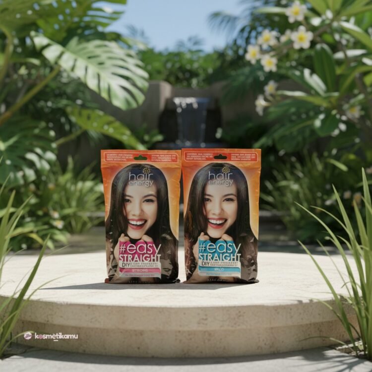 Makarizo Hair Energy Easy Straight DIY Paket Step 1 dan Step 2 Permanent Straightening 80ml - Pelurus Rambut