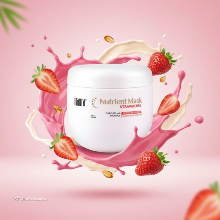 Inaura Nutrient Hair Mask Strawberry Ukuran 500ml
