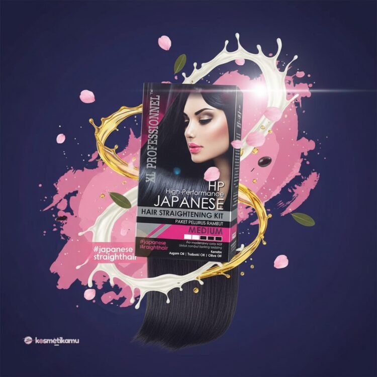 Xl Professionnel Japanese Hair Straightening Kit Medium Pink 120ml - Pelurus Rambut
