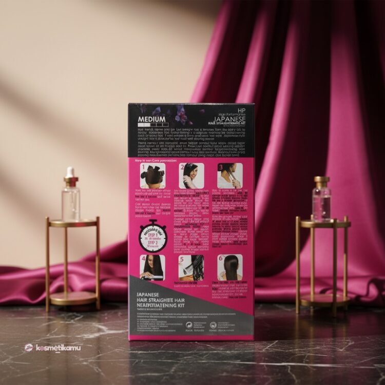 Xl Professionnel Japanese Hair Straightening Kit Medium Pink 120ml - Pelurus Rambut