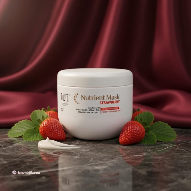 Inaura Nutrient Hair Mask Strawberry 1kg - Untuk Rambut Kering dan Rusak