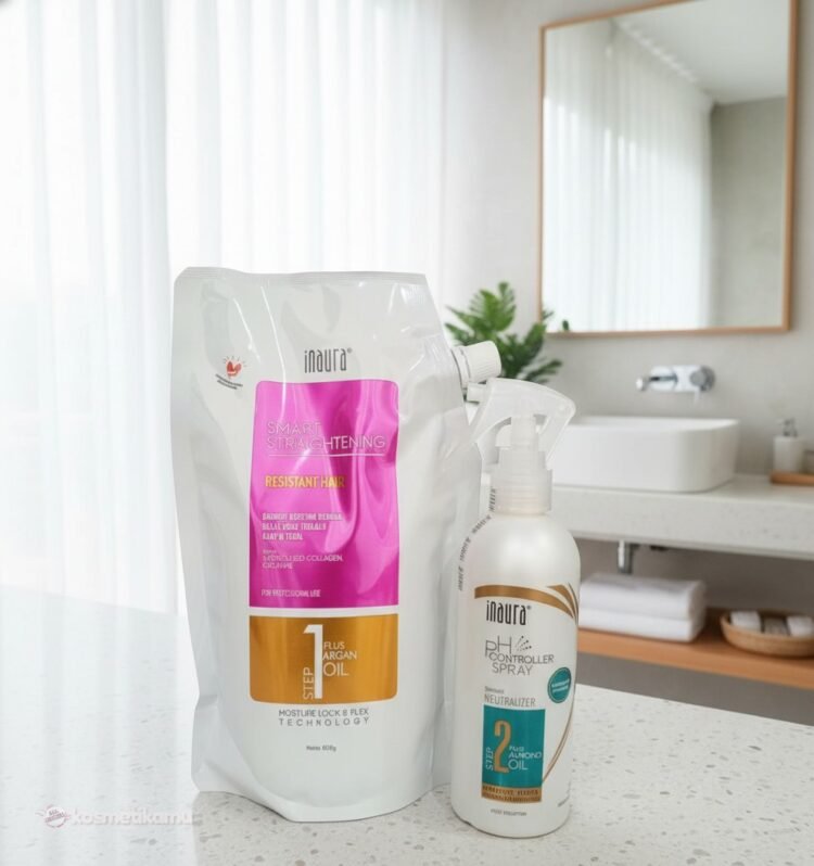 Inaura Paket Smoothing Step 1 Sooth 600gr + Step 2 PH Controller Spray 200ml (Tanpa Bilas)
