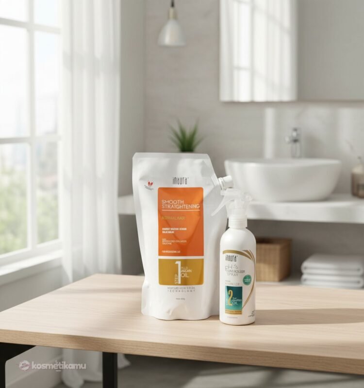 Inaura Paket Smoothing Step 1 Smooth 600gr + Step 2 PH Controller Spray 200ml (Tanpa Bilas)