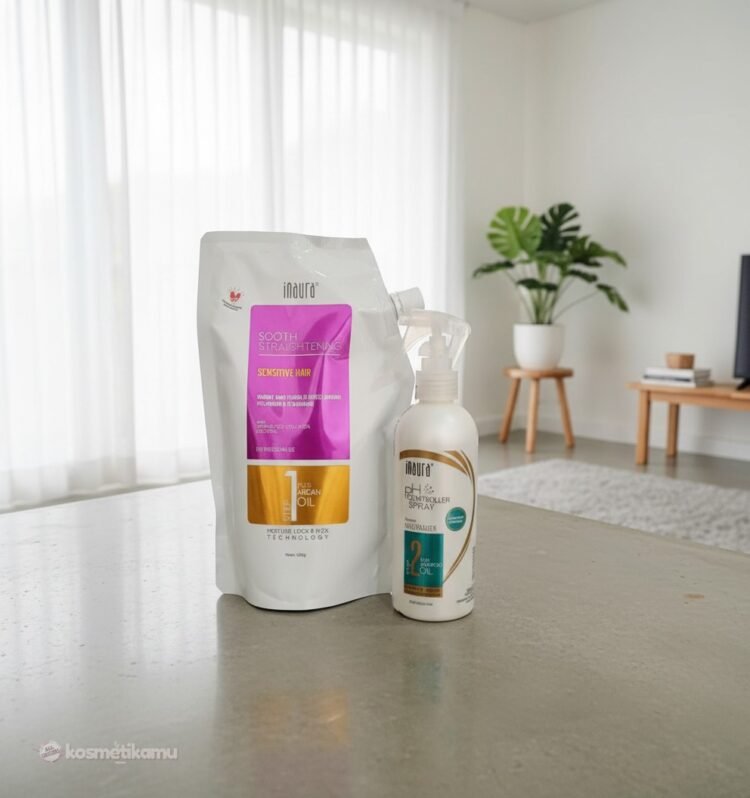 Inaura Paket Smoothing Step 1 Sooth 600gr + Step 2 PH Controller Spray 200ml (Tanpa Bilas)