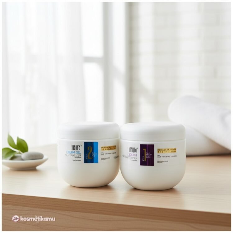 paket pelurus rambut inaura sooth 500gr + cream gel 500gr