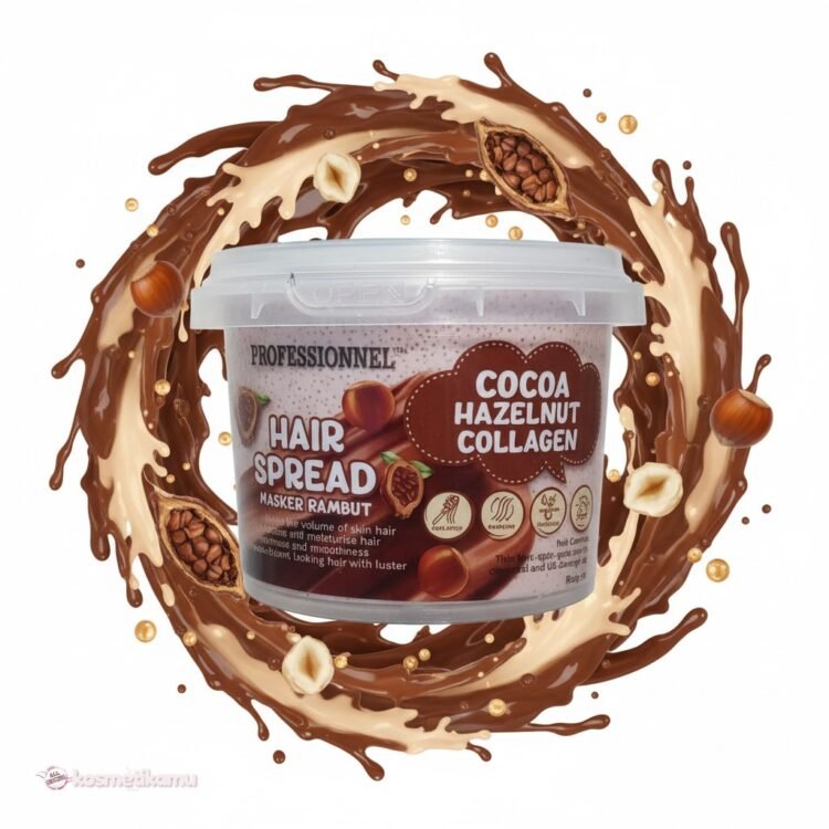 masker rambut hair spread cocoa hazelnut collagen xl professionnel jar 300gr