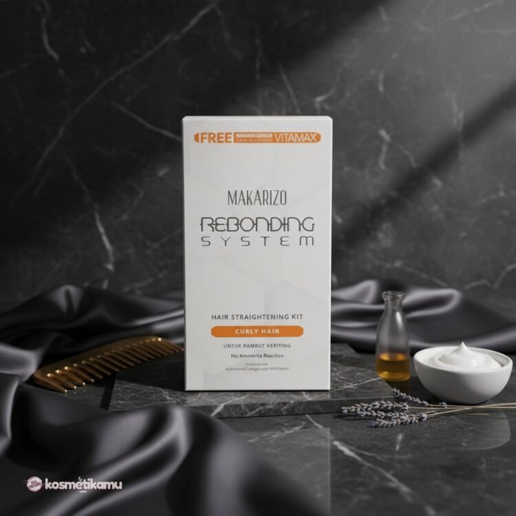 paket pelurus rambut makarizo rebonding curly hair 120ml